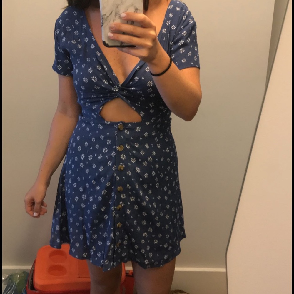 Blue mini floral dress